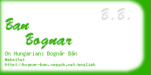 ban bognar business card
