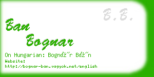 ban bognar business card